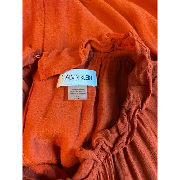 Calvin Klein | Orange Tiered Maxi Dress | 12 - Picture 15 of 15